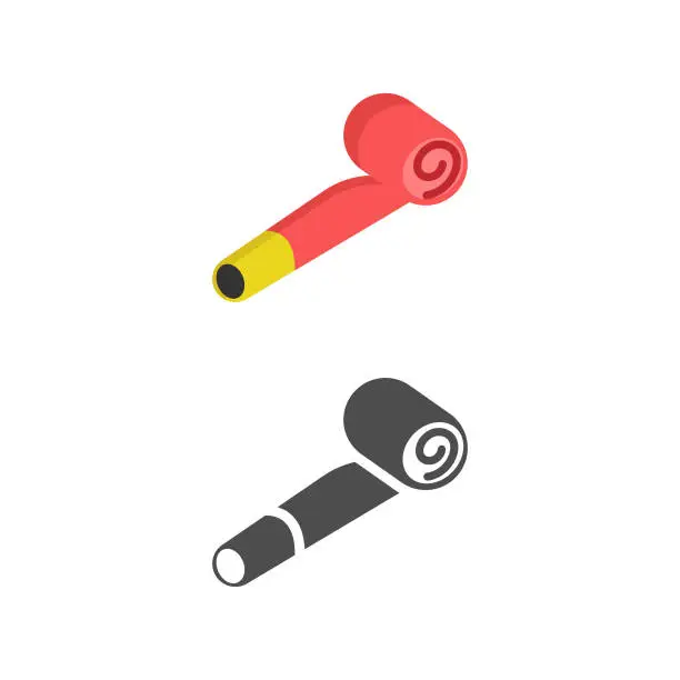 Vector illustration of Party Blower and Noisemaker Icon Vector Design.