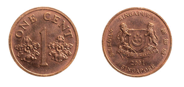 istock Singapore one cent coin on a white isolated background 1305496439