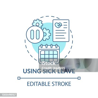 istock Using sick leave concept icon 1305498157