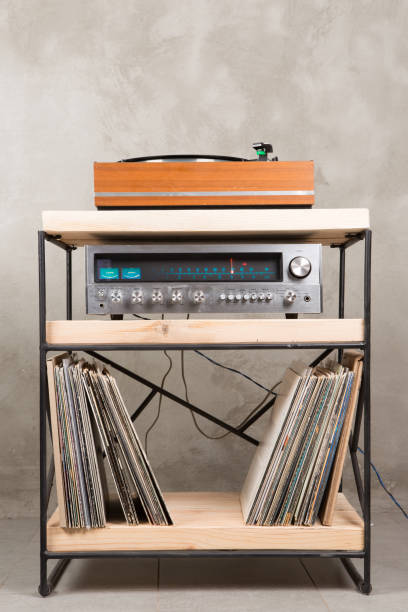 istock HiFi system with turntable, amplifier and speakers in a studio 1305502607