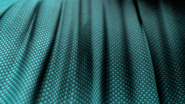istock Turquoise cloth material with creases 3d render 1305505114