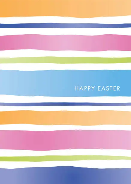 Vector illustration of Easter Greeting Card template with stripes.