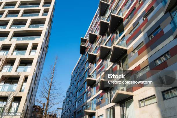 Modern Architecture And Design Of Apartment Buildings In The City Stock Photo - Download Image Now