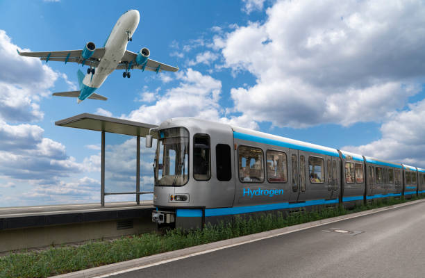 istock A hydrogen fuel cell train and airplane 1305507535