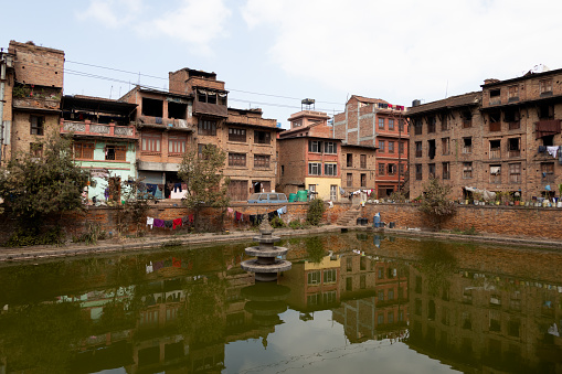 Beautiful, rebuilt parts of the Durbar Square in Bhaktapur, Kathmandu