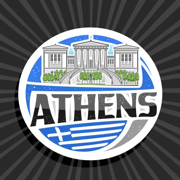 Vector illustration of Vector label for Athens