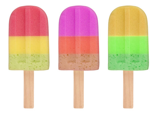 istock Three trendy colorful bath sponges shaped as ice creams on stick 1305519500