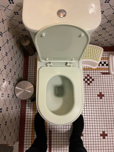 istock feet and toilet top view 1305520822
