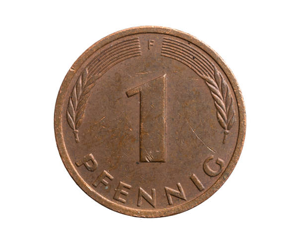 istock Germany one pfennig coin on a white isolated background 1305523857