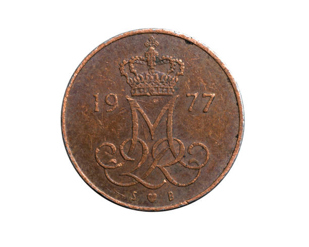istock Denmark five ore coin on a white isolated background 1305523912