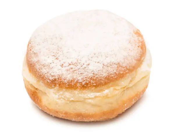 Berliner doughnut isolated against white