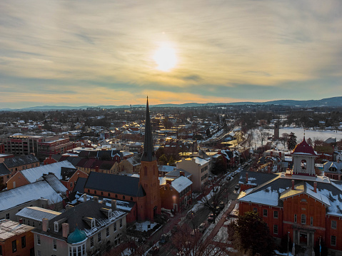 Vista aérea de west church St Frederick, Maryland. 21 de febrero de 2021 photo