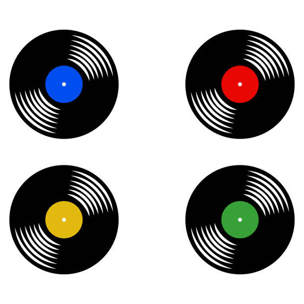 vinyl-schallplatte-set - jukebox icon stock-grafiken, -clipart, -cartoons und -symbole