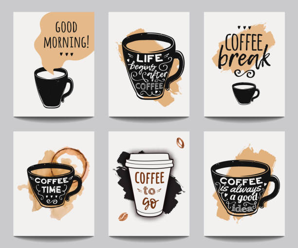 istock Vector set of modern posters with coffee backgrounds. Trendy hipster templates for flyers, banners, invitations, restaurant or cafe menu design. 1305544191