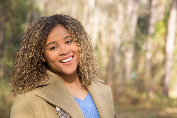 istock Lovely young African American portraits. 1305545530