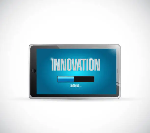 Vector illustration of Tablet loading innovation illustration design