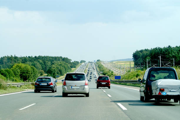 istock Car traffic on the Autobahn in Germany 1305555621