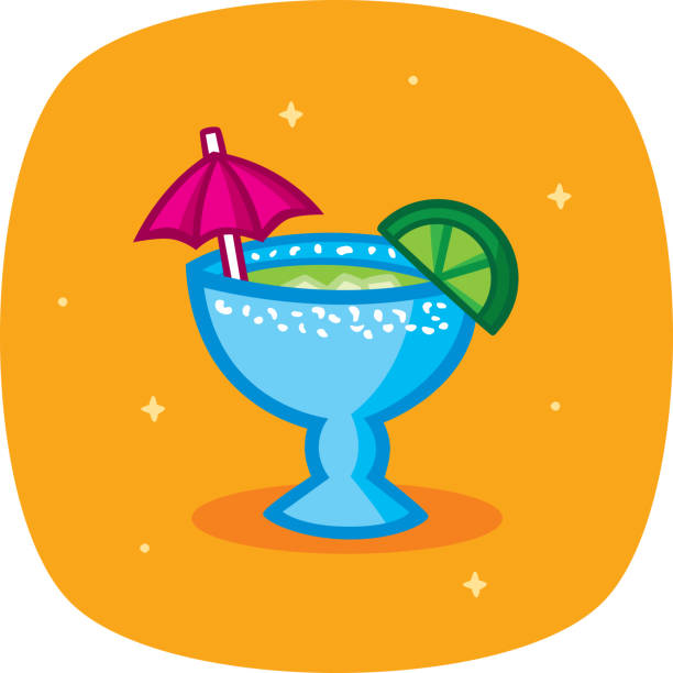 illustrazioni stock, clip art, cartoni animati e icone di tendenza di margarita doodle - drink umbrella umbrella parasol drink