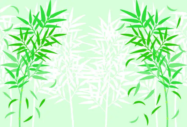 Vector illustration of Silhouette illustration of bamboo grass growing in clusters