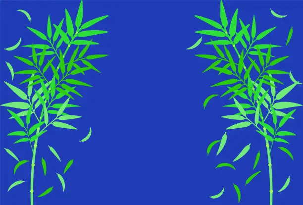 Vector illustration of Illustration of bamboo grass growing symmetrically