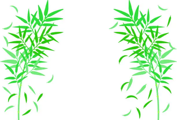 Vector illustration of Illustration of bamboo grass growing symmetrically