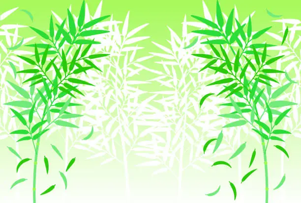 Vector illustration of Silhouette illustration of bamboo grass growing in clusters