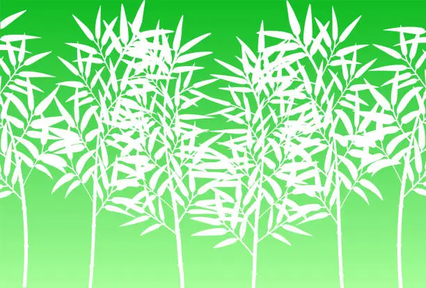 Vector illustration of Silhouette illustration of bamboo grass growing in clusters