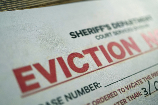 close up shot of eviction notice