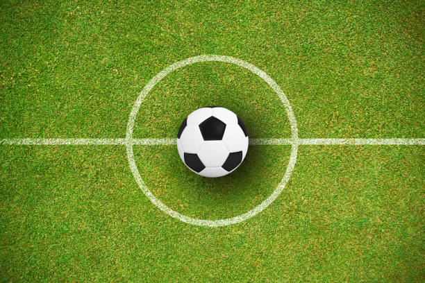 istock Composite image of black and white football 1305571713