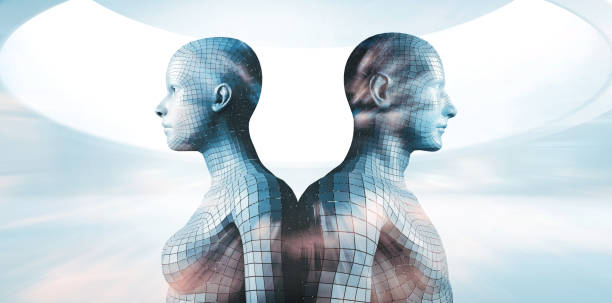 istock Composite image of side view of gray 3d man 1305573932