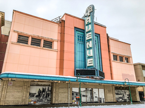 February 18, 2021, Anchorage, Alaska The Fourth Avenue Theater, also known as the Lathrop building, was built between the years of 1941-1947. The construction came to a halt during the World War II time period. The theater was capable of holding Approximately 1,000 people during its heyday. The theater was opened to the public until the 1980’s. This elaborate theater offered much to the citizens of the times. The theater has been purchased by the city of Anchorage and is registered with the National Historical Society. It is a part of the history of Anchorage.