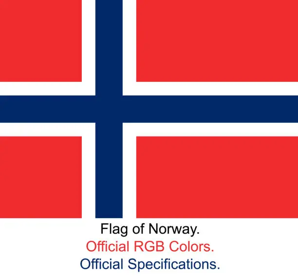 Vector illustration of Norwegian Flag (Official RGB Colours, Official Specifications)