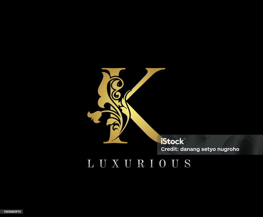 Luxury Gold K Letter Icon Design Stock Illustration - Download ...