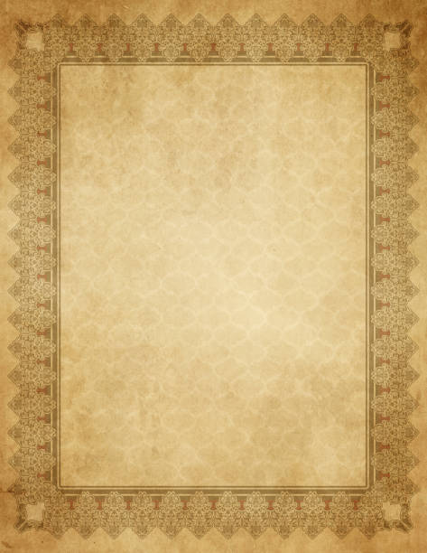 istock Old paper with ornamental border. 1305583788