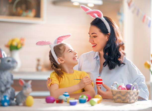 istock Happy family are preparing for Easter 1305585515