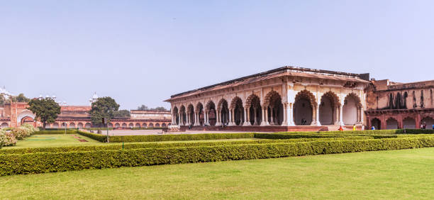 istock View at the buildings in Agra Fort, India. 1305588472