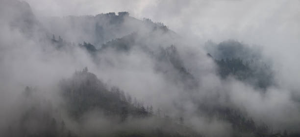 istock Mountains in the clouds, natural backgrounds. Misty morning, natural light. 1305588537