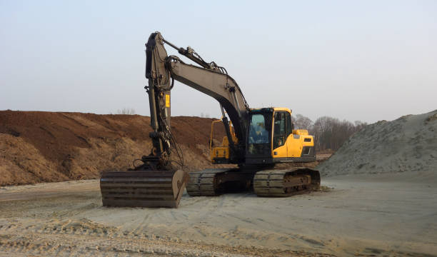 istock Big yellow sand mover, an excavator 1305598887