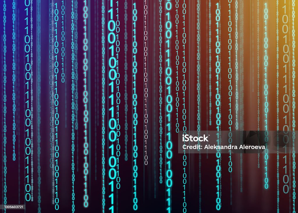 Tampilan Coding Matrix Aliran Kode Matriks Biner Pada Layar Nomor Matriks Komputer Konsep ...