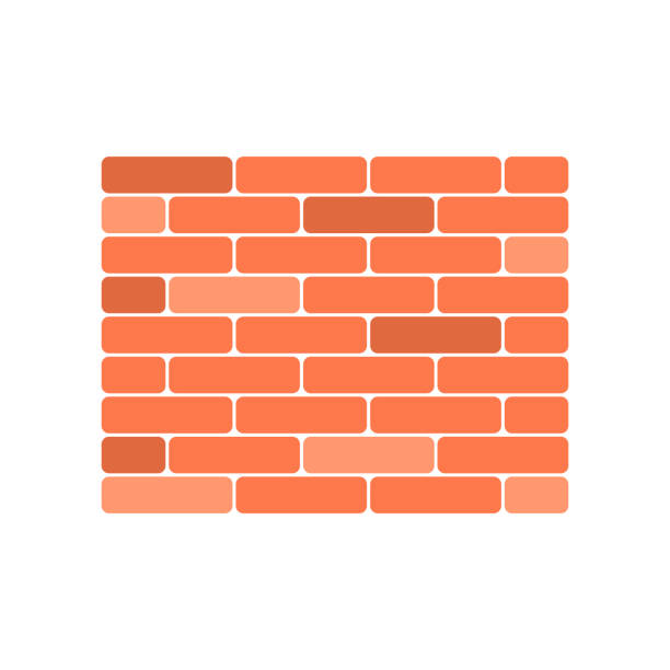 白い背景に隔離されたレンガの壁。建設コンセプト。フラットスタイルのベクトルイラスト - brick backgrounds orange brick wall点のイラスト素材／クリップアート素材／マンガ素材／アイコン素材