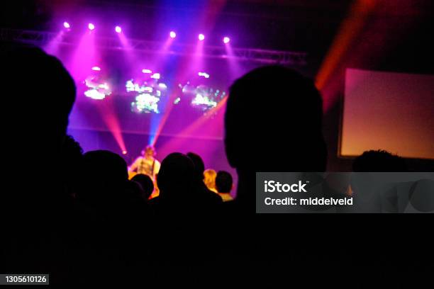 Concert Silhouette Stock Photo - Download Image Now - Head, Performance, Rear View