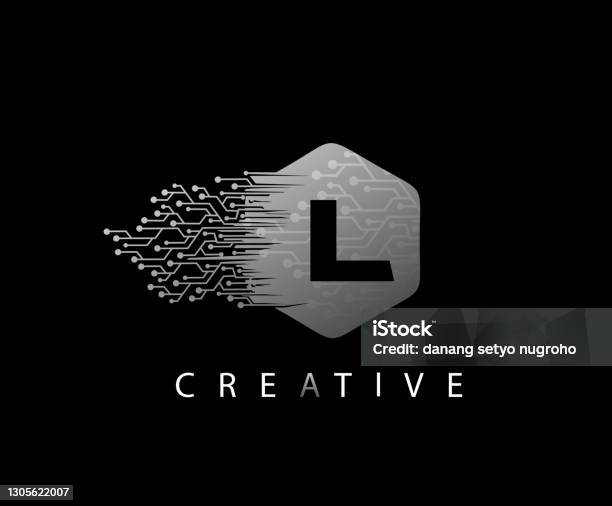 Computer L Letters Network Data L Letter Technology Design Stock Illustration - Download ...