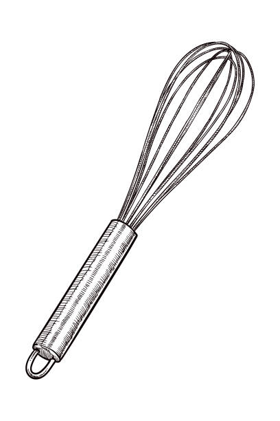 wektorowy rysunek trzepaczki - kitchen equipment illustrations stock illustrations