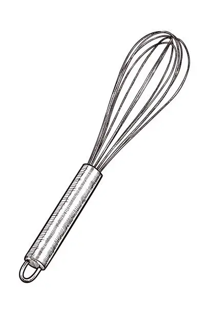 Vector illustration of Vector drawing of a whisk