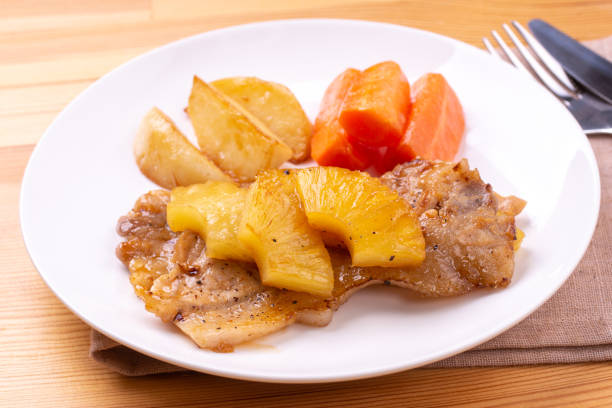 Pork saute pineapple sauce
