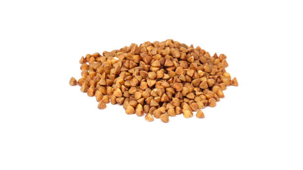 istock Buckwheat groats isolated on white background. 1305628745