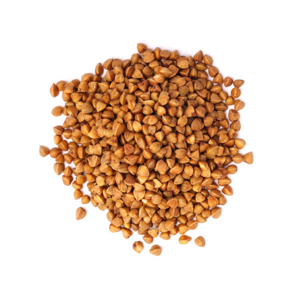 istock Buckwheat isolated on white background top view. 1305628767