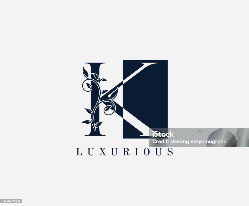 Luxury Swirl K Letter Square Design Stock Illustration - Download ...