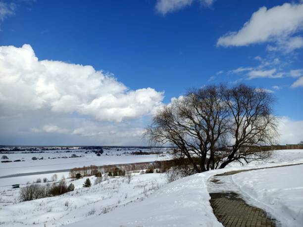istock Snow in Konstantinovo village 1305633191