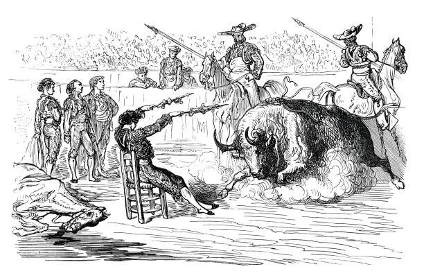 ilustrações de stock, clip art, desenhos animados e ícones de bullfighter " el gordito " bullfighting spain 1862 - 1862